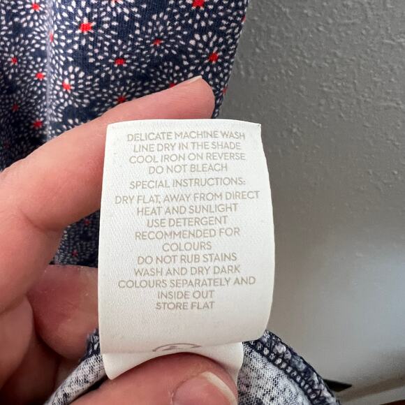 Boden Mini Dress Blue Floral V-Neck Pullover Short Sleeve Sz 6P Women's - Picture 5 of 6